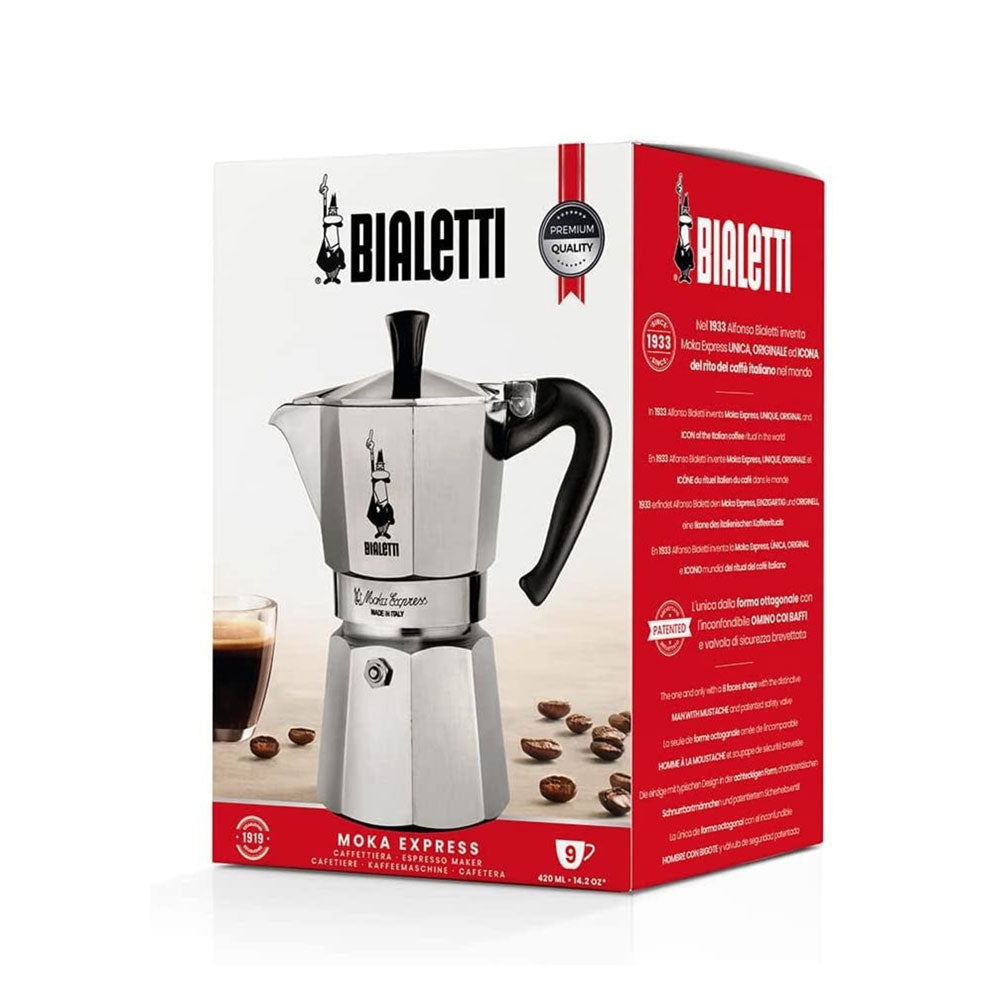 Bialetti Moka Express Stovetop Coffee Maker | 9 Cup