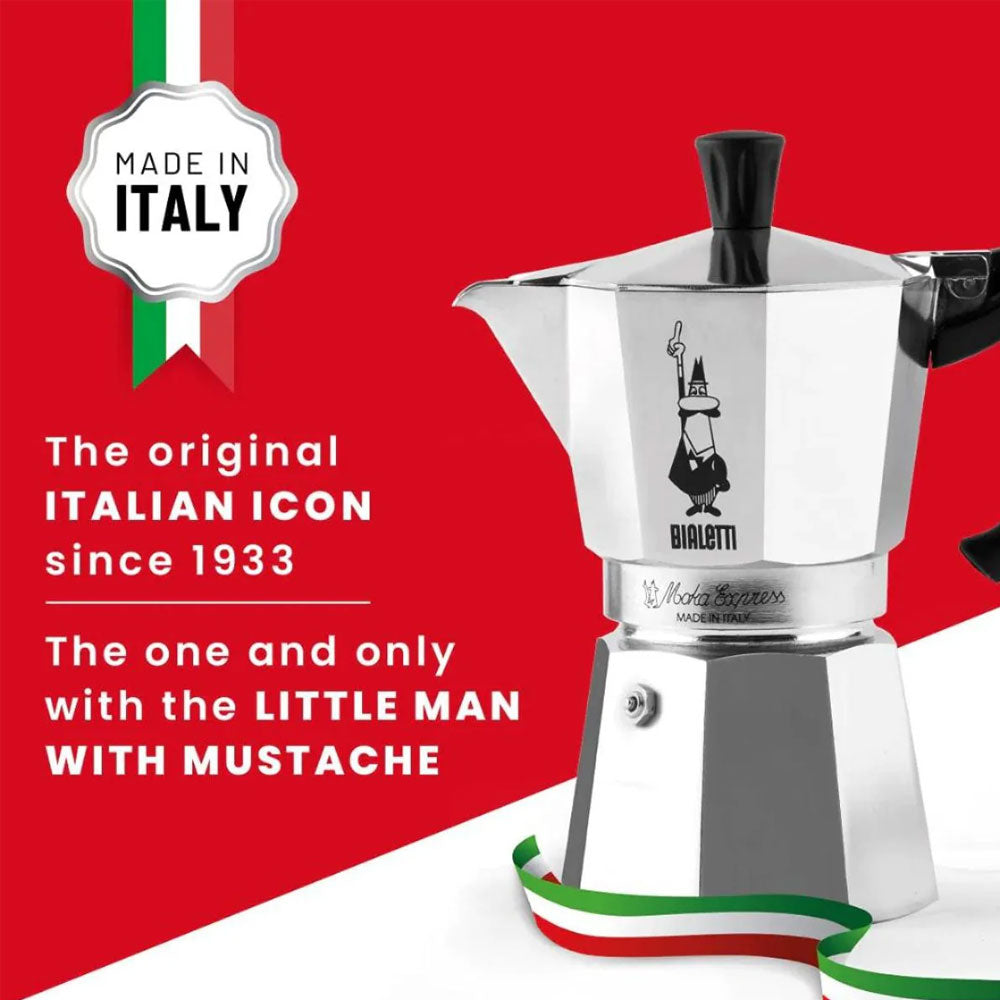 Bialetti Moka Express Stovetop Coffee Maker | 6 Cup