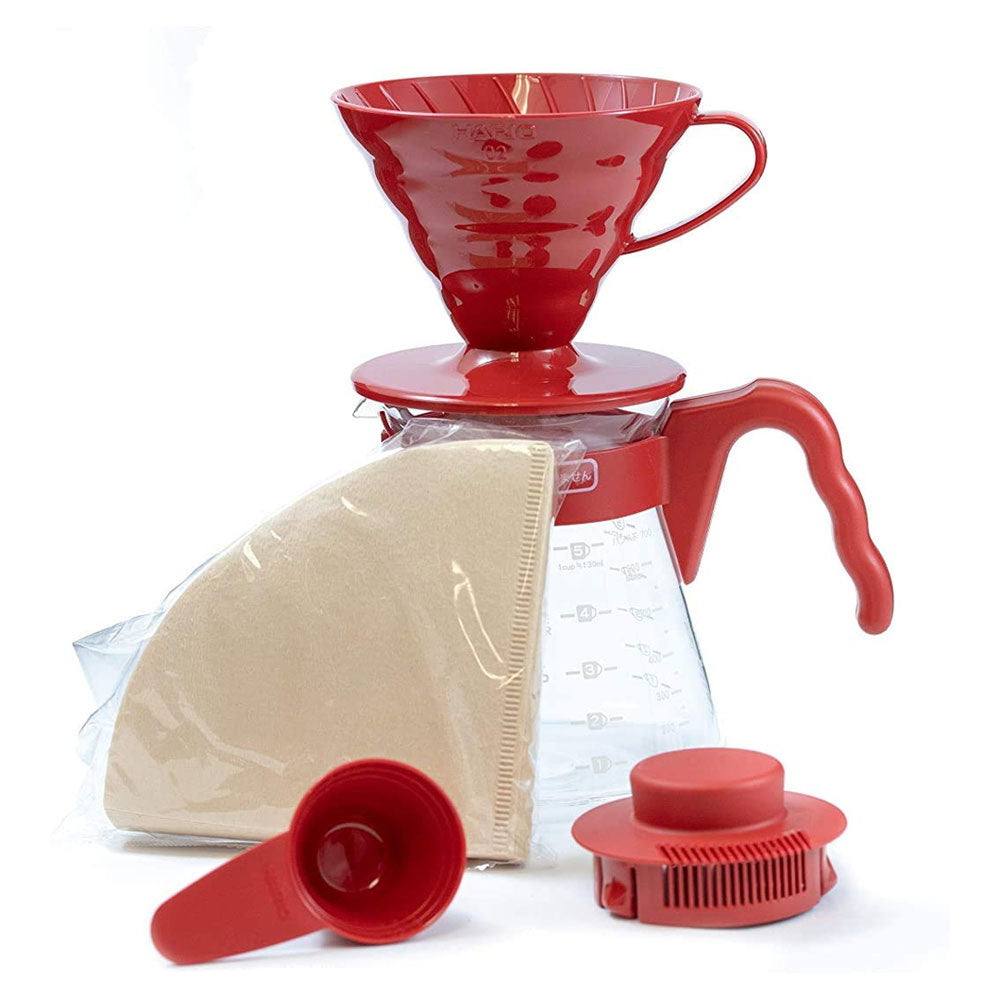 Hario V60 Drip Coffee Maker Server Set 02 Red - Main Image