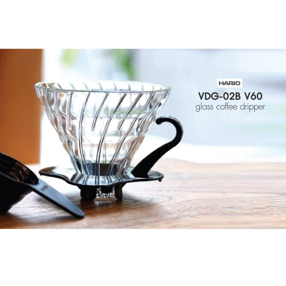 Hario V60 Filter Coffee Dripper Glass 02 Black