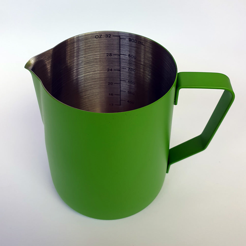 Coloured Stainless Steel Milk Jug - 900ml - Green