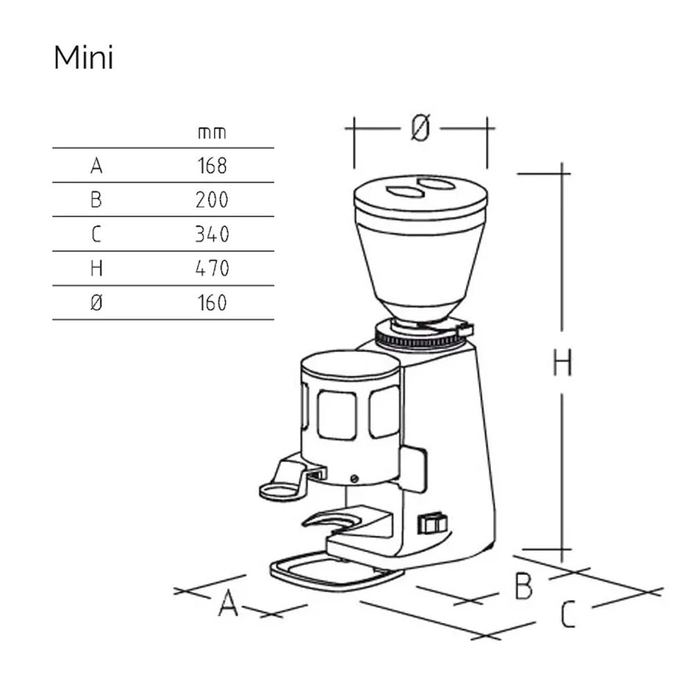 Mazzer Mini Manual Dosing Grinder - Silver
