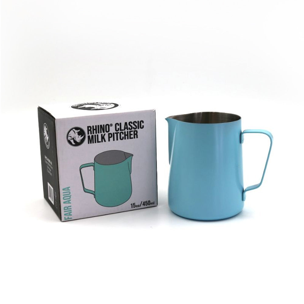 Rhino Coffee Gear Classic Milk Pitcher | 450ml | Aqua Blue