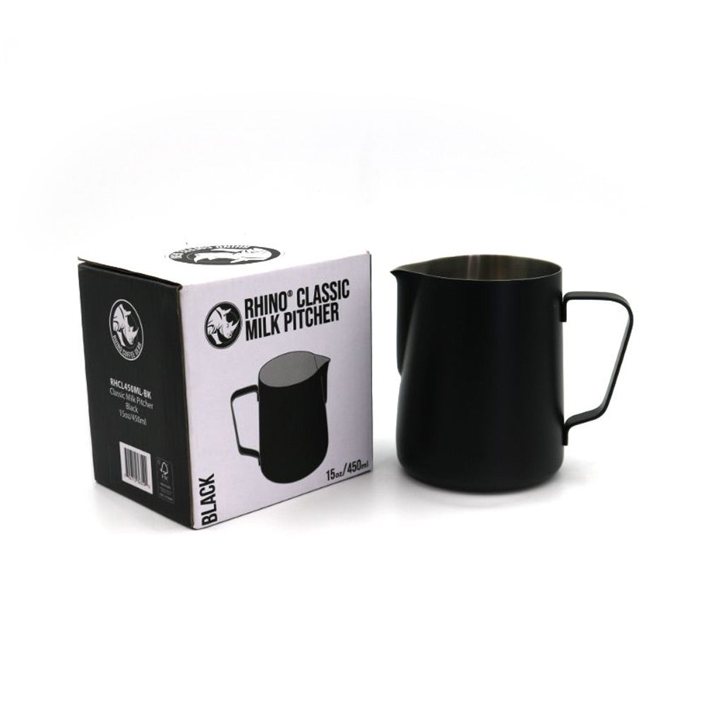 Rhino Coffee Gear Classic Milk Pitcher | 450ml | Black