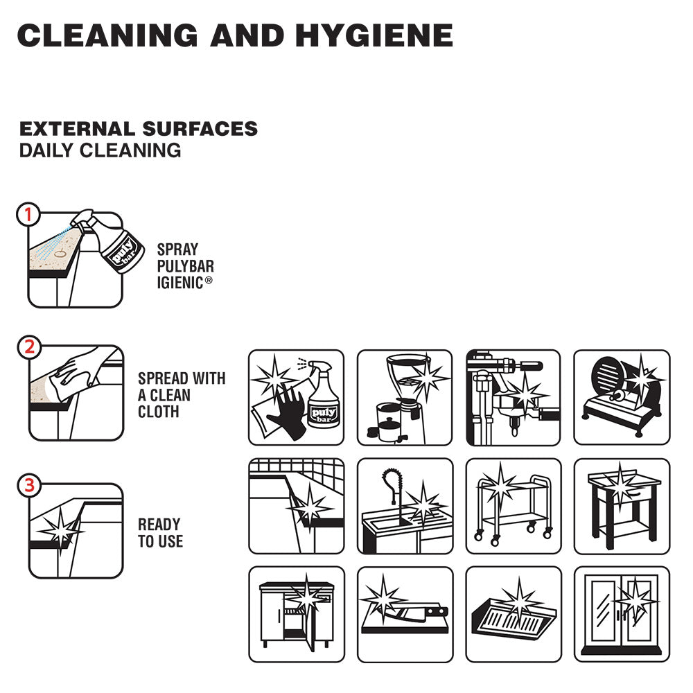 Puly Bar Igienic Surface cleaner and hygieniser Spray Bottle 1L