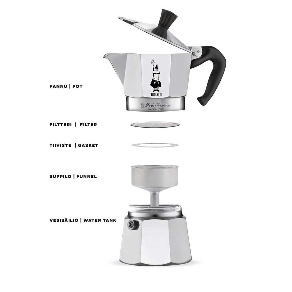 Bialetti Moka Express Stovetop Coffee Maker | 3 Cup