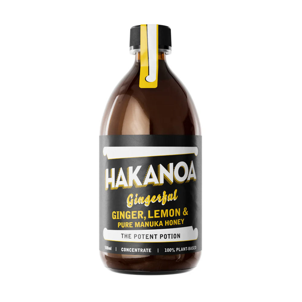Hakanoa Gingerful - Ginger Lemon & Pure Manuka Honey Syrup | 500ml Glass Bottle