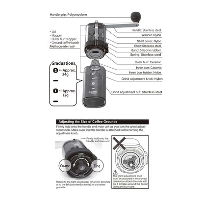 Hario Coffee Mill Smart G Hand Grinder | Transparent