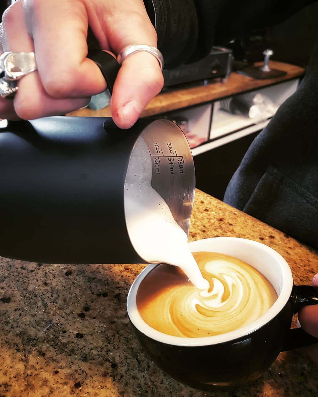 Coffee Milk Jug Stainless Steel | 600ml | Black