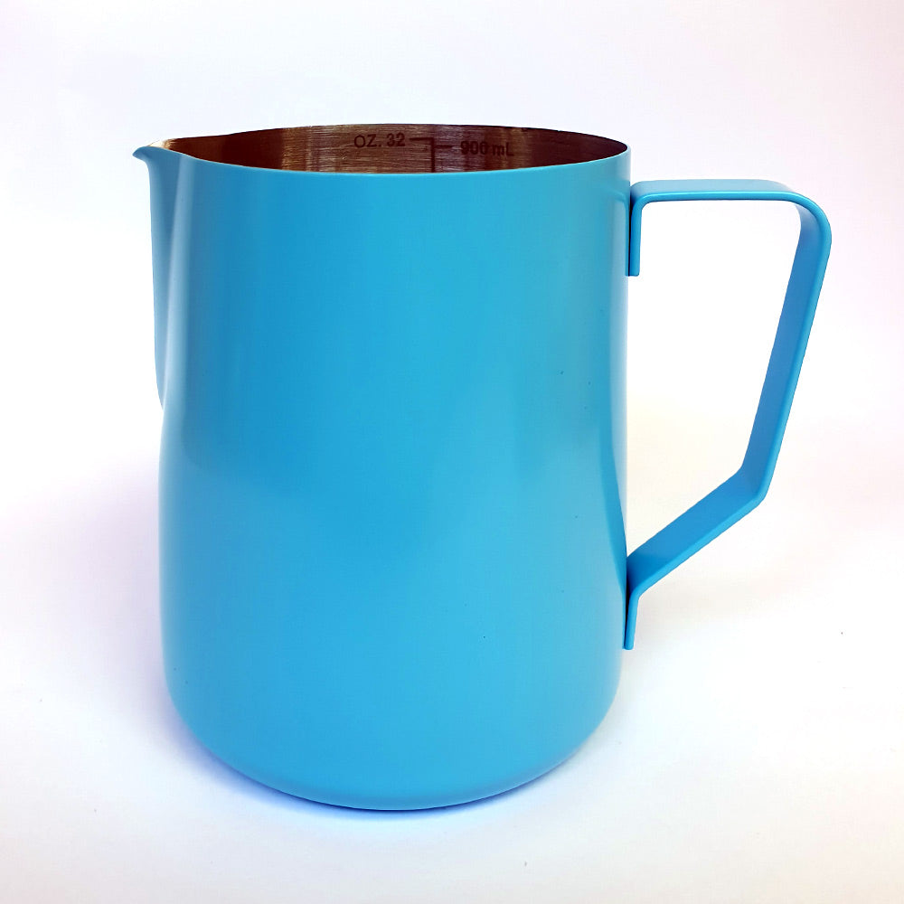 Coloured Stainless Steel Milk Jug - 900ml - Blue