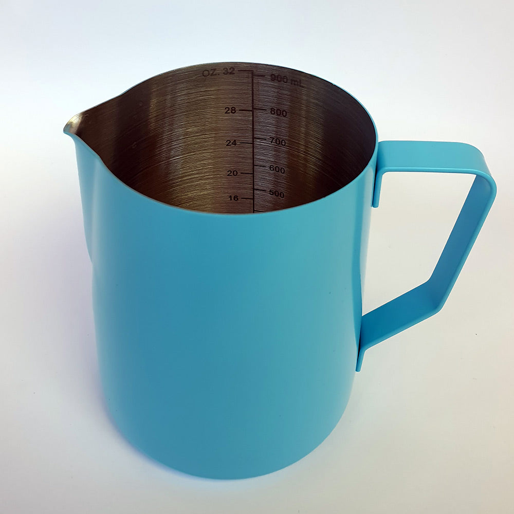 Coloured Stainless Steel Milk Jug - 900ml - Blue