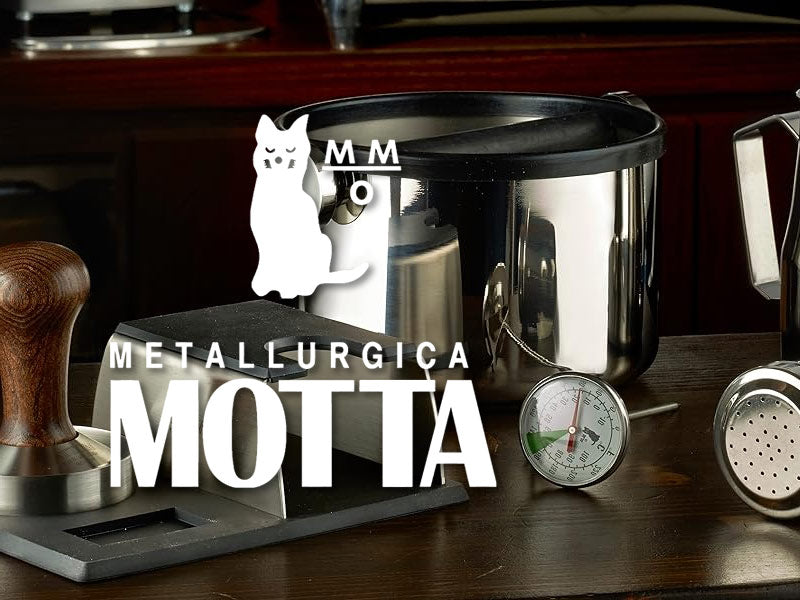 motta barista equipment including tamper, knock box and thermometer