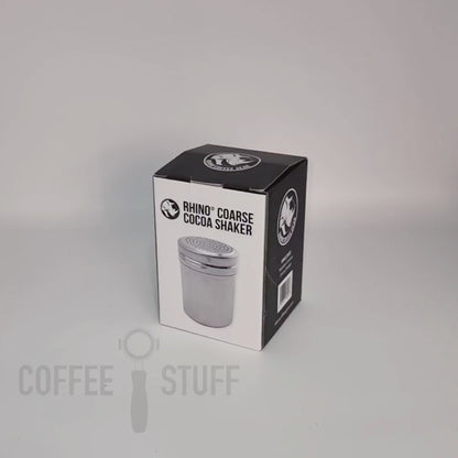 video unboxing of rhino coffee gear chocolate shaker 